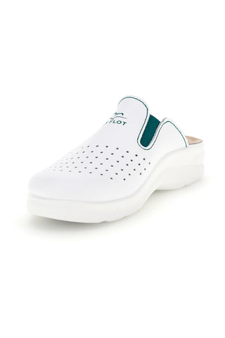 Ciabatte professionali bianche in vera pelle con soletta anatomica Fly flot 90810474BE