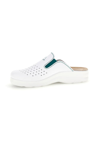 Ciabatte professionali bianche in vera pelle con soletta anatomica Fly flot 90810474BE