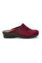 Bordeauxrote Hausschuhe mit Herzstickerei Fly flot 90L70536PE
