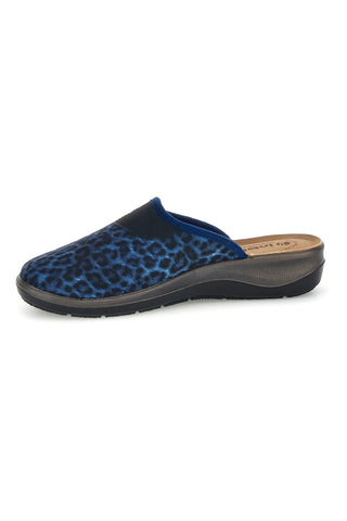 Blaue Hausschuhe im Animal-Print mit Schmuckanbringung von Inblu 13 OD