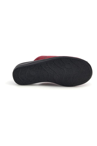 Bordeauxrote Pantoffeln mit Punkten und anatomisch geformtem Fußbett, Modell Inblu 14 OD