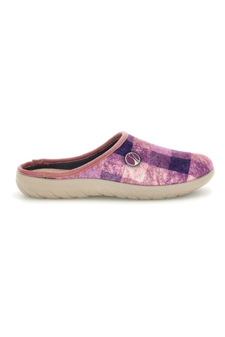 Rosa- und violett karierte Hausschuhe von Inblu, Größe 39 ET