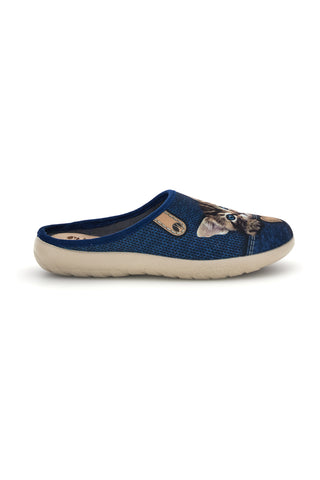 Blaue Hausschuhe mit Katzenmotiv von Inblu 40 ET
