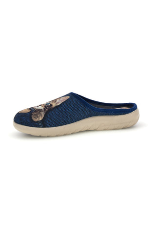 Blaue Hausschuhe mit Katzenmotiv von Inblu 40 ET