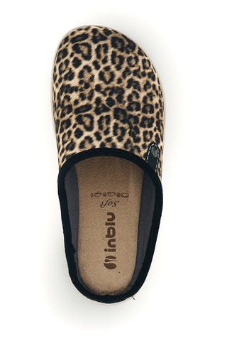 Beigefarbene Pantoffeln mit Animal-Print von Inblu, Größe 40 ET
