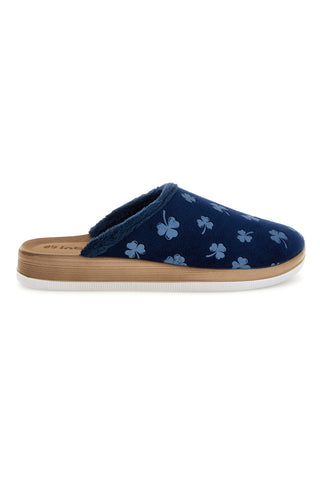 Blaue Hausschuhe mit Kleeblattmuster von Inblu, Größe 49 CT