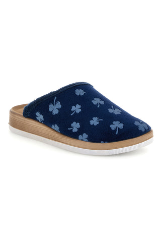 Blaue Hausschuhe mit Kleeblattmuster von Inblu, Größe 49 CT