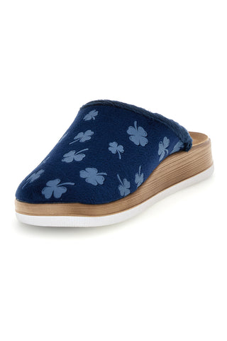 Blaue Hausschuhe mit Kleeblattmuster von Inblu, Größe 49 CT