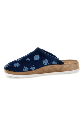 Blaue Hausschuhe mit Kleeblattmuster von Inblu, Größe 49 CT