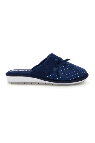 Blaue Hausschuhe mit Punkten und Schleife von Inblu 72 LB