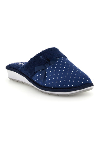 Blaue Hausschuhe mit Punkten und Schleife von Inblu 72 LB
