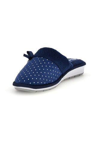 Blaue Hausschuhe mit Punkten und Schleife von Inblu 72 LB