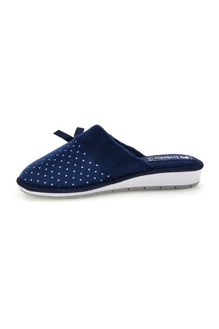 Blaue Hausschuhe mit Punkten und Schleife von Inblu 72 LB