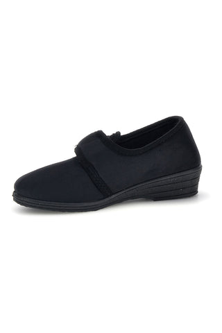 Schwarze Schuhe mit Klettverschluss Natural 16010