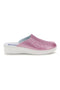 Metallic-rosa Sabot-Pantoletten mit geschlossener Spitze und Lochmuster-Detail, Inblu 5033N