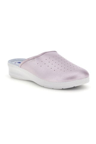 Professionelle rosa Hausschuhe mit anatomisch geformtem Fußbett und Lederinnensohle – Inblu 5033N