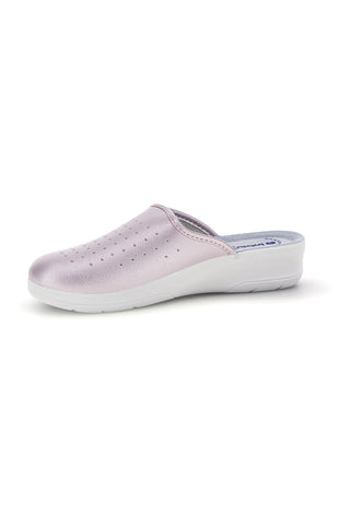 Professionelle rosa Hausschuhe mit anatomisch geformtem Fußbett und Lederinnensohle – Inblu 5033N