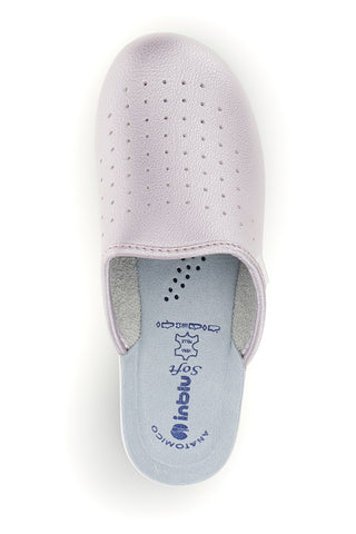 Professionelle rosa Hausschuhe mit anatomisch geformtem Fußbett und Lederinnensohle – Inblu 5033N