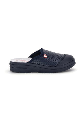Blaue professionelle Lederpantoffeln „Made in Italy“ von Mrs Chef 1753