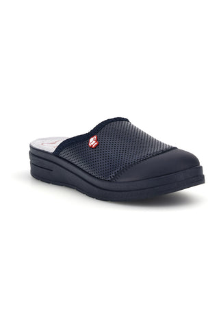 Blaue professionelle Lederpantoffeln „Made in Italy“ von Mrs Chef 1753