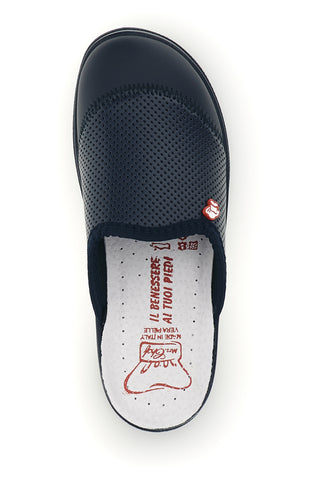 Blaue professionelle Lederpantoffeln „Made in Italy“ von Mrs Chef 1753