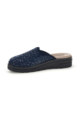 Blaue Hausschuhe mit Musterdruck Bio up 714