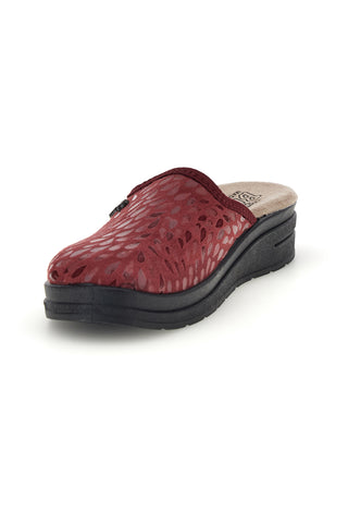 Rote Hausschuhe mit Musterdruck Bio up 714