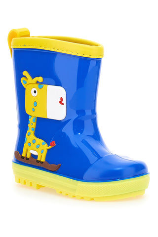 2T2L 06 Blaue und gelbe Regenstiefel