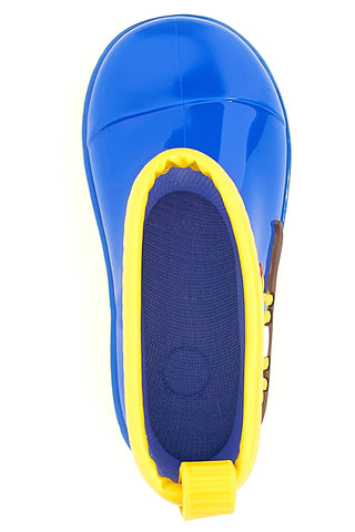 2T2L 06 Blaue und gelbe Regenstiefel