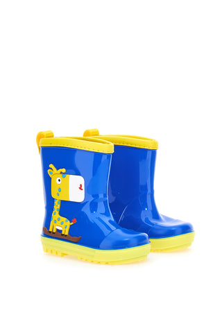 2T2L 06 Blaue und gelbe Regenstiefel