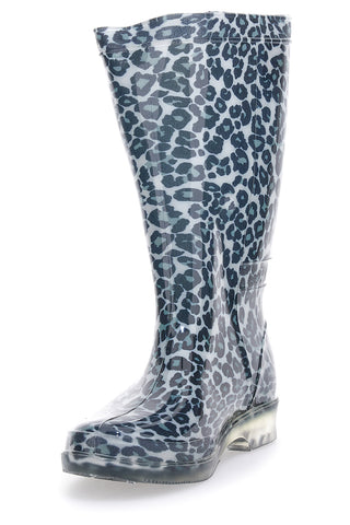 Stivali da Pioggia Neri Animalier In Gomma 2T2L 2103