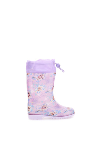 Stivali pioggia lilla con stampa Frozen e coulisse Frozen D4310686S02