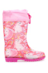 Rosa Gummistiefel mit Einhörnern und Kordelzug Einhorn S8010176S10