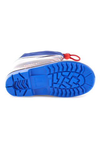 Stivali da pioggia blu e rossi con coulisse e stampa allover Spiderman R1310587S02