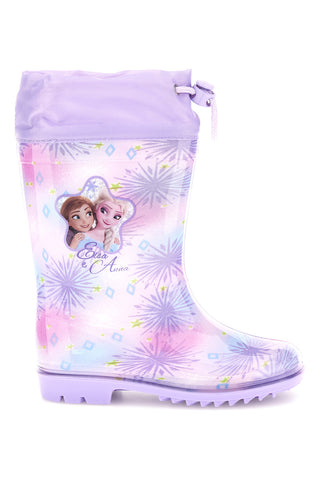 Stivali da pioggia lilla con coulisse e stampa Elsa e Anna Frozen D4310861S02