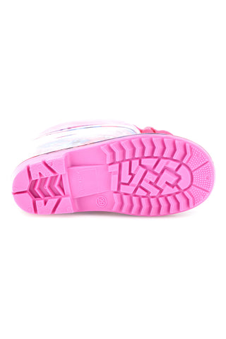 Stivali da pioggia rosa con coulisse e stampa allover Lilo & stitch D6020172S