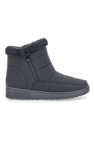 Plocadi PK8914A Schwarze, gepolsterte Après-Ski-Stiefel mit Fellfutter