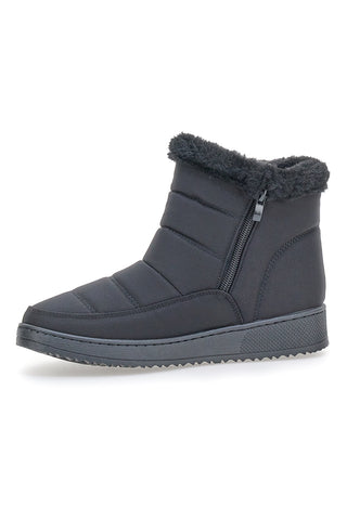 Plocadi PK8914A Schwarze, gepolsterte Après-Ski-Stiefel mit Fellfutter