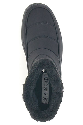 Plocadi PK8914A Schwarze, gepolsterte Après-Ski-Stiefel mit Fellfutter