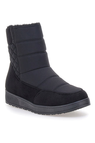 Plocadi PK8477A schwarze gepolsterte Après-Ski-Stiefel mit Fellfutter