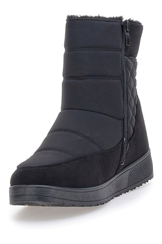 Plocadi PK8477A schwarze gepolsterte Après-Ski-Stiefel mit Fellfutter