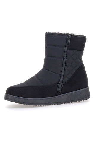 Plocadi PK8477A schwarze gepolsterte Après-Ski-Stiefel mit Fellfutter