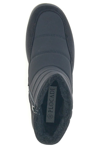 Plocadi PK8477A schwarze gepolsterte Après-Ski-Stiefel mit Fellfutter