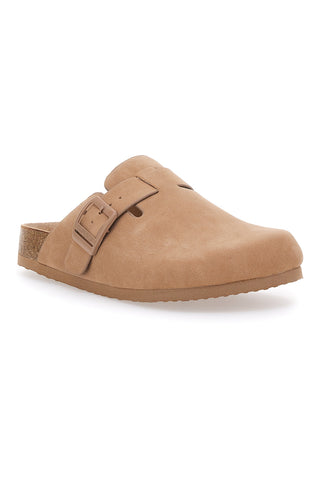 Sabot Beige con Fibbia e Plantare Preformato in Pelle SUPERGA S11U700