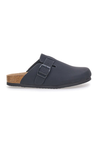 Sabot Nero con Fibbia e Plantare Preformato in Pelle SUPERGA S11U700