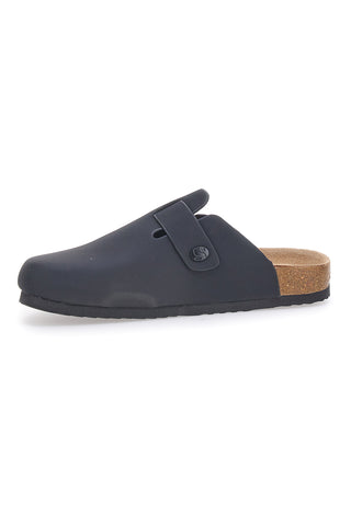 Sabot Nero con Fibbia e Plantare Preformato in Pelle SUPERGA S11U700