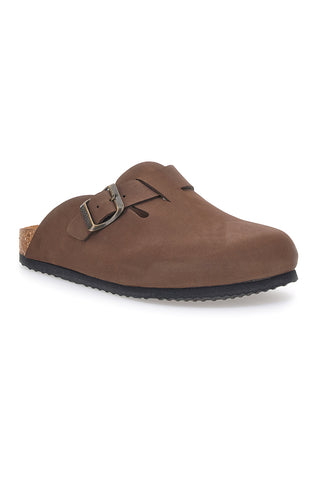 Braune Hausschuhe mit Ledersohle SUPERGA S31U384