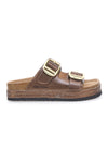 Braune Hausschuhe mit Doppelband und Plateau Superga S11T228