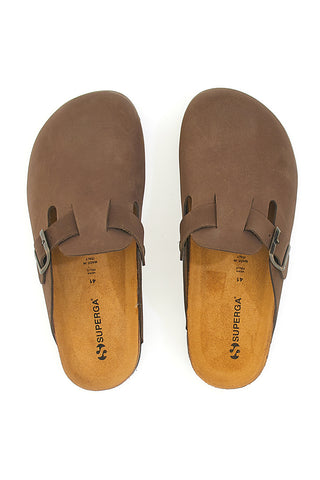 Braune, in Italien hergestellte SUPERGA S31U384 Sabot-Hausschuhe