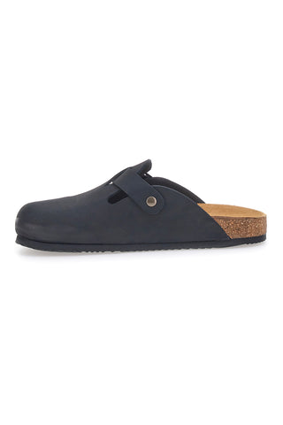 Ciabatte sabot Nere Sottopiede In Vera Pelle SUPERGA S31U384